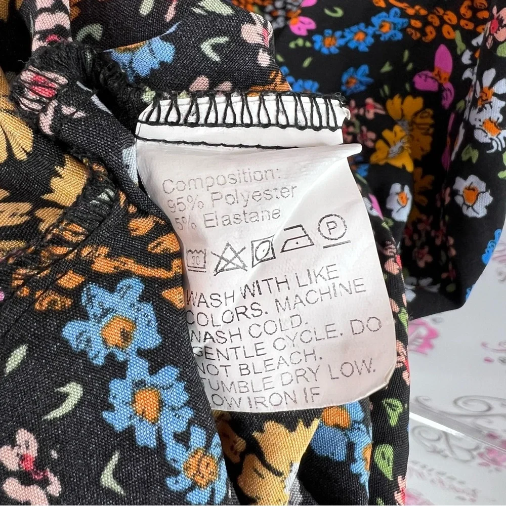 SHEIN curve dress flowers rainbow 🌈 ruffle hem Multicolor Floral Dress - Picture 9 of 10